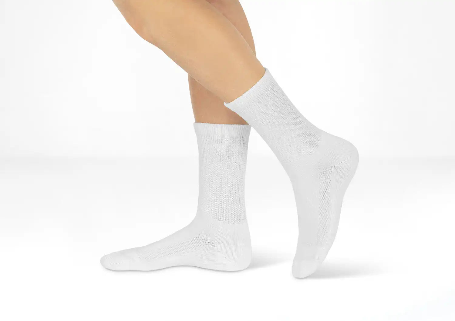 Padded Sole Diabetic Socks - White Secondary image