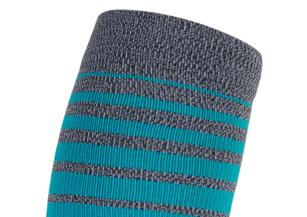 Compression Calf Sleeves Standard 15-20 mmHg - Gray/Teal Stripe