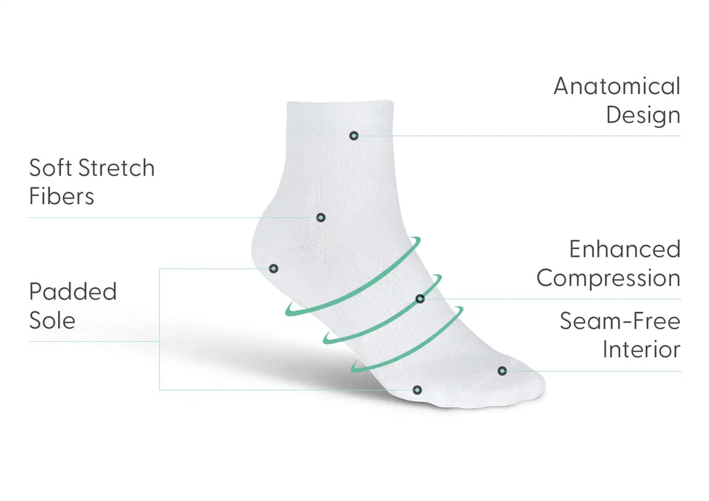 Compression Ankle Socks 20-30 mmHg - White