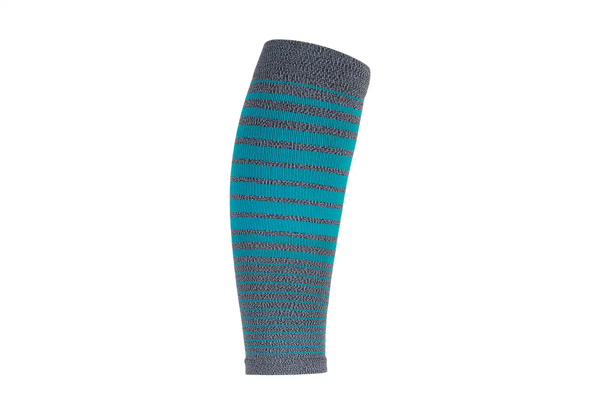 Compression Calf Sleeves Standard 15-20 mmHg - Gray/Teal Stripe Main image