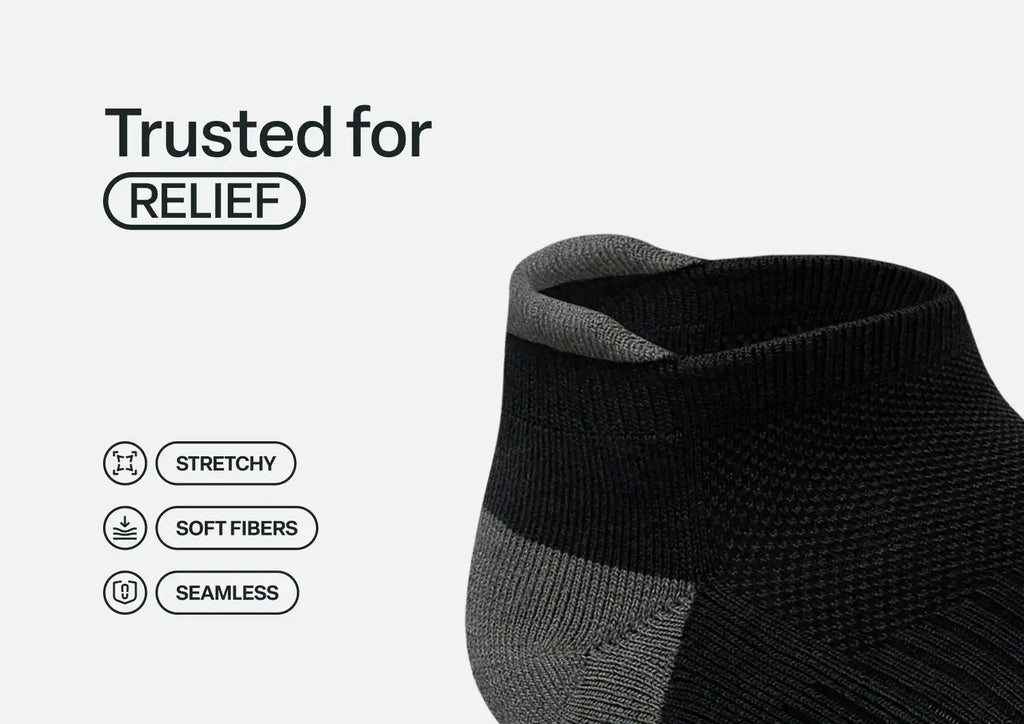 Bunion Relief, Padded Low Cut Socks - Black