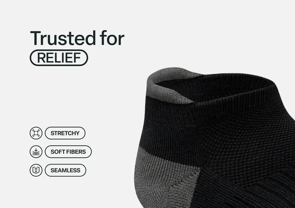 Bunion Relief, Padded Low Cut Socks - Black
