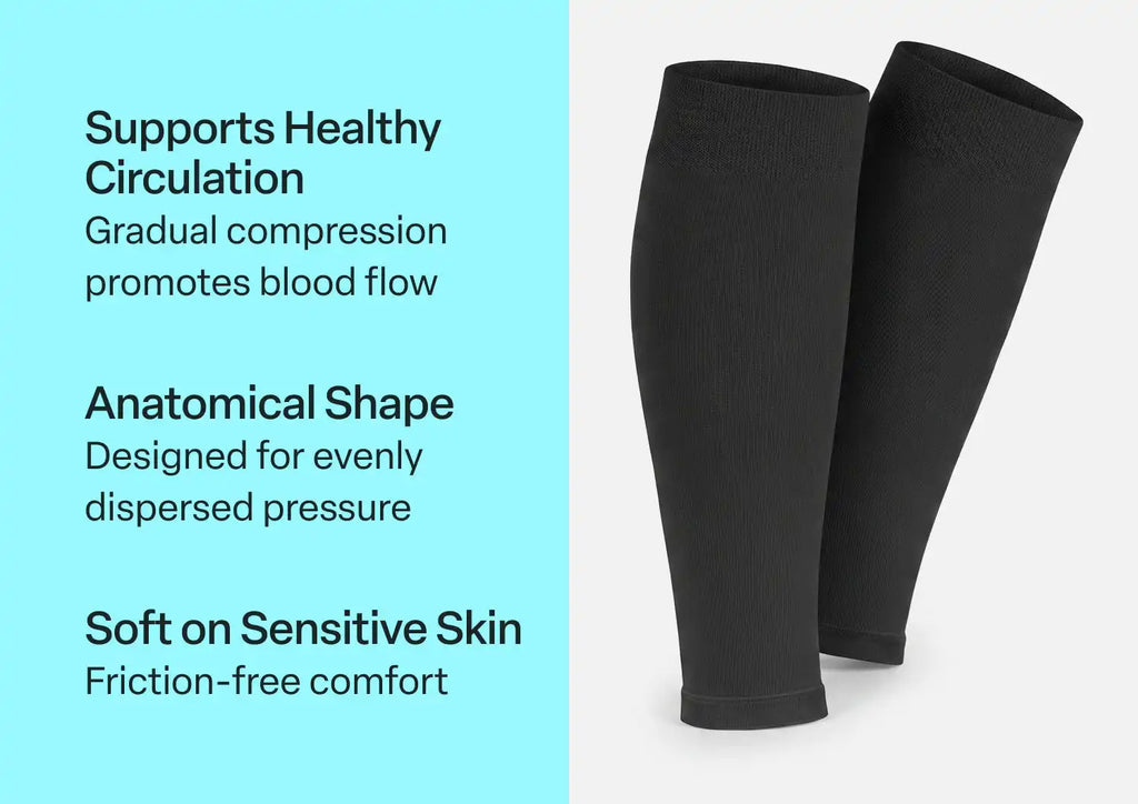 Compression Calf Sleeves Standard 15-20 mmHg - Black