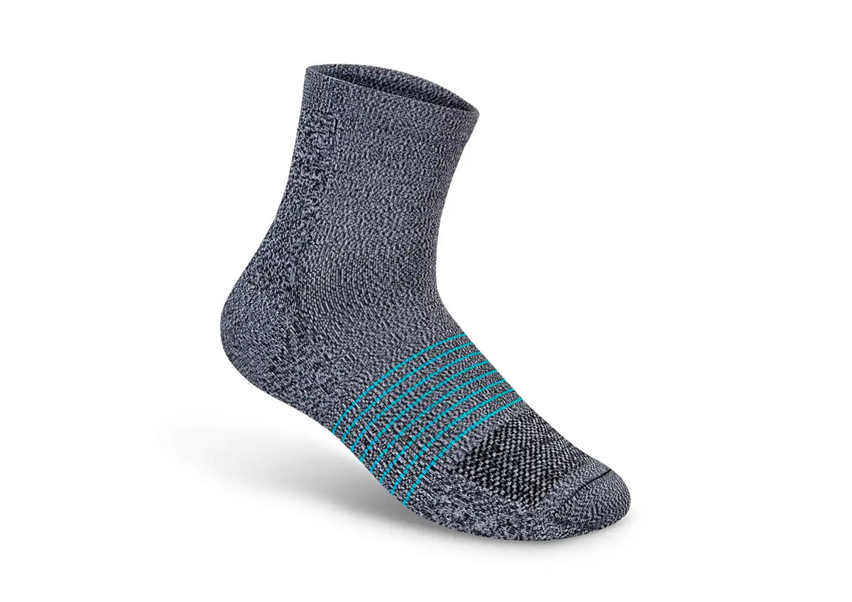 Compression Ankle Socks 15-20 mmHg - Gray/Teal Stripe Main image