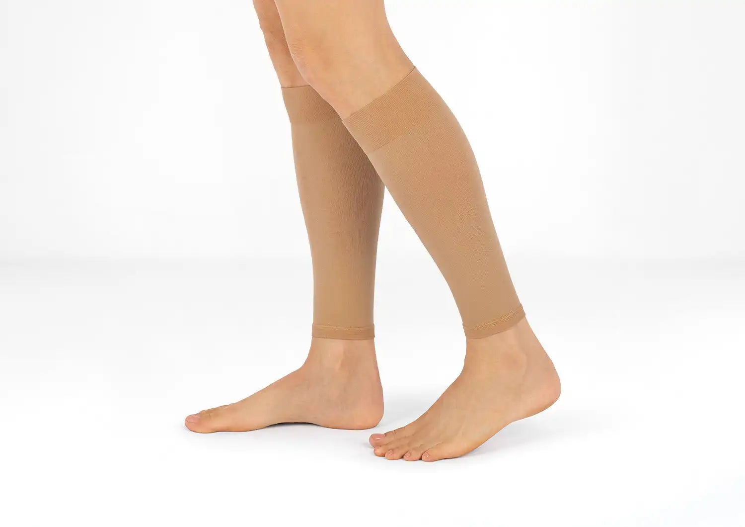 Compression Calf Sleeves Standard 20-30 mmHg - Tan Secondary image